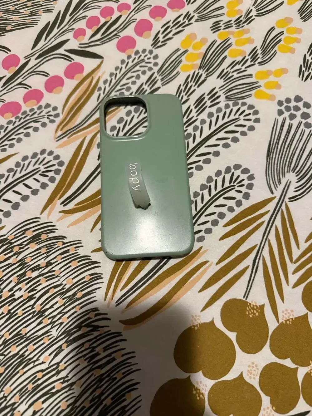 IPhone 13 Pro Loopy Sage Green Phone Case with Finger Loop